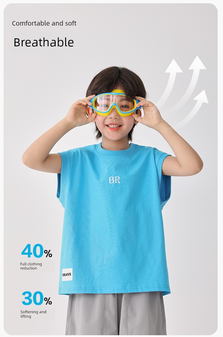 Haima's Boys' Pure Cotton Summer Thin Vest 2026 New Style Children's Sleeveless T-Shirt Boys' Outerwear Set Trendy — 8