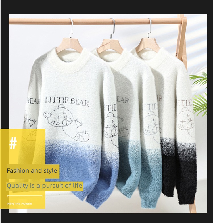 winter Plush solar system Retro trend tie-dyed Sweater