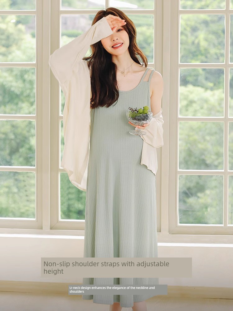 Maternity Wear Summer Dress Tops Women's Spring and Summer Vest Suspender Skirt Spring and Autumn 2026 New Set Autumn Outfit — 4