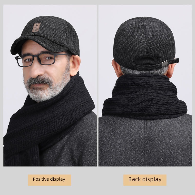 man Autumn and winter dad old man Cold proof Ear protection Hat