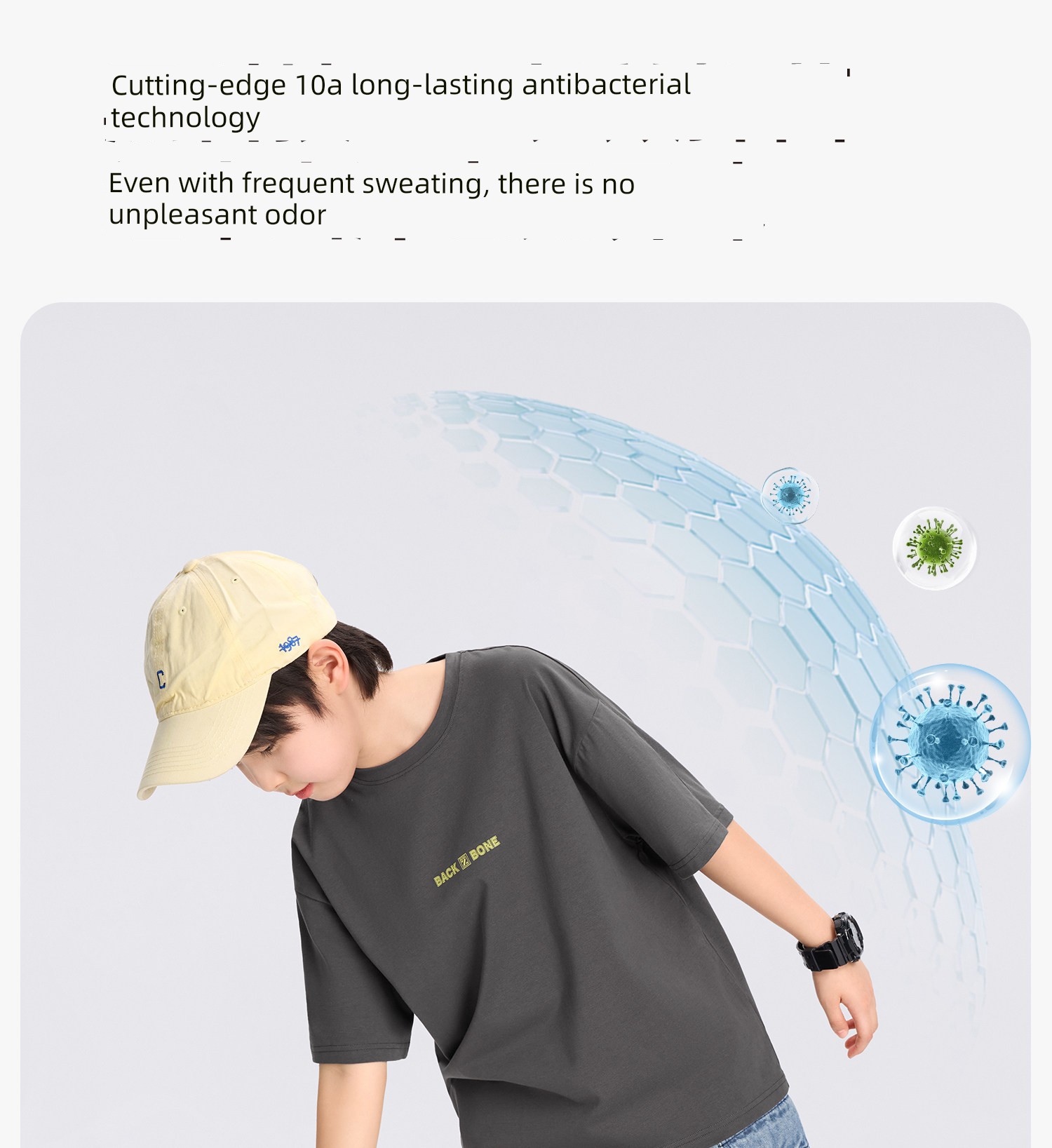 Zuoxi Children's Clothing Boys' Short-Sleeve T-Shirt Children's Cool Summer Wear 2026 New Model Boys' Large Children's Class a Antibacterial Top Trendy — 19