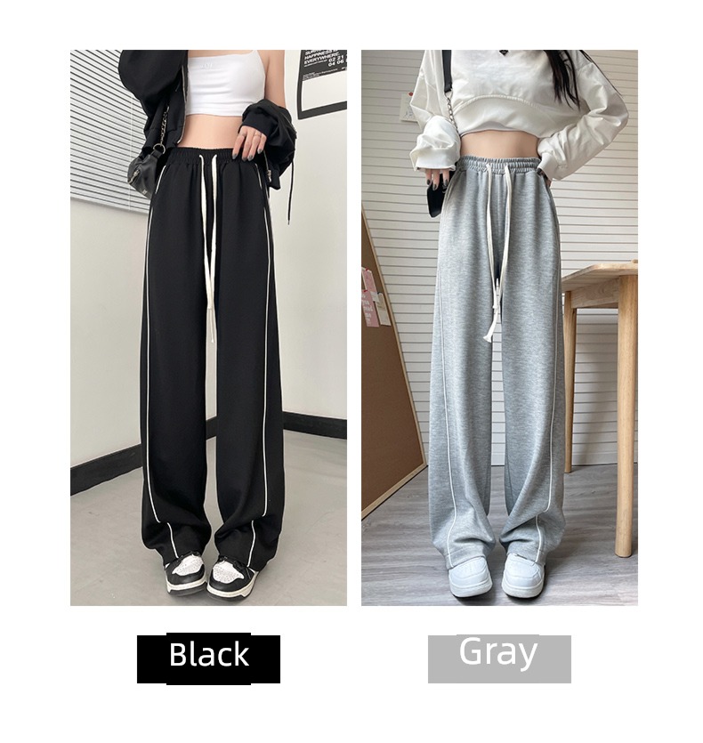 Minority Sense of design leisure time High waist Drawstring Sports pants