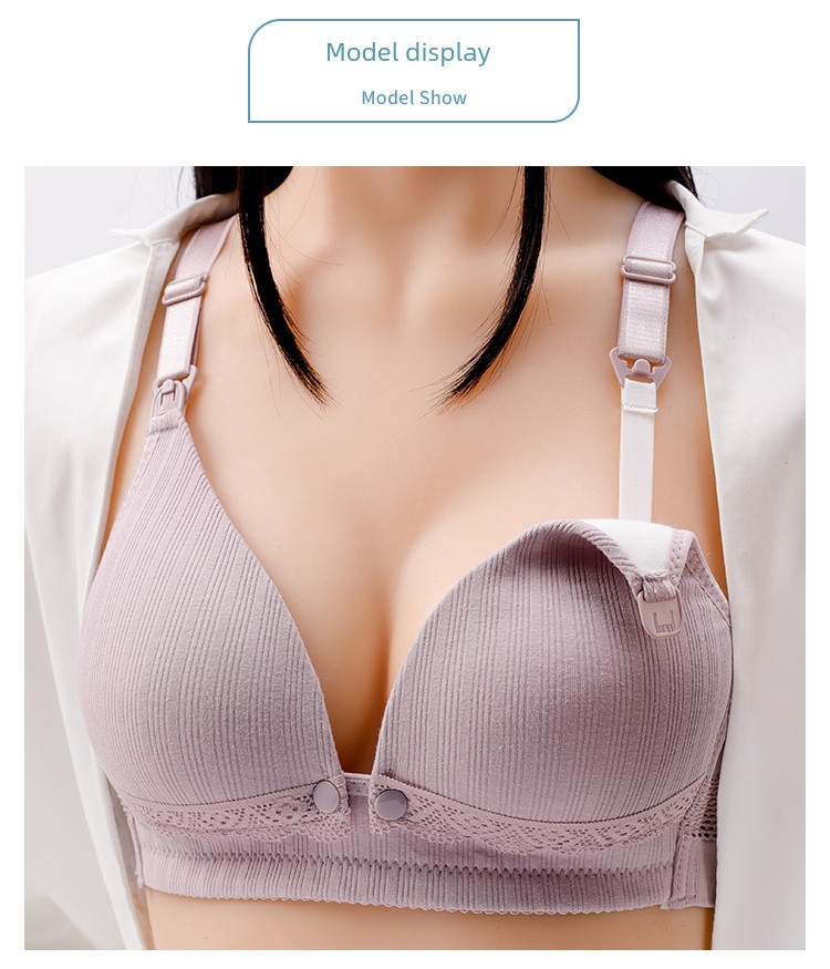 Maternity Bra Nursing Bra Push-Up Anti-Sagging Pregnancy Breastfeeding Pure Cotton Lift-Up Comfortable Bra Thin Style — 15