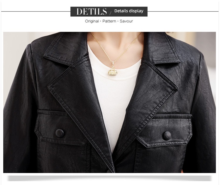 have cash less than that is registered in the accounts autumn Women's wear little chap loose coat leather clothing