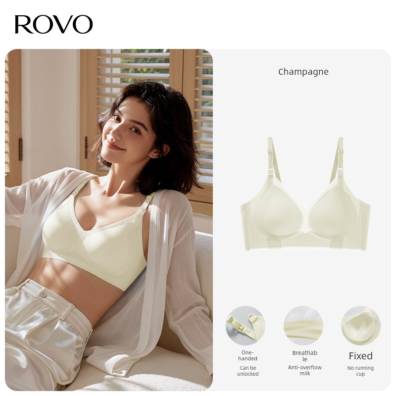 Rovo Maternity Nursing Bra, Summer Thin Style, Anti-Sagging, Specially Designed for Breastfeeding, 2026 Ultra-Thin Sleep-Wearable Bra — 1