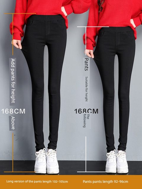 Black leggings for women with spring and autumn thin style extended 2025 new high waist tight pencil small feet small black pants
