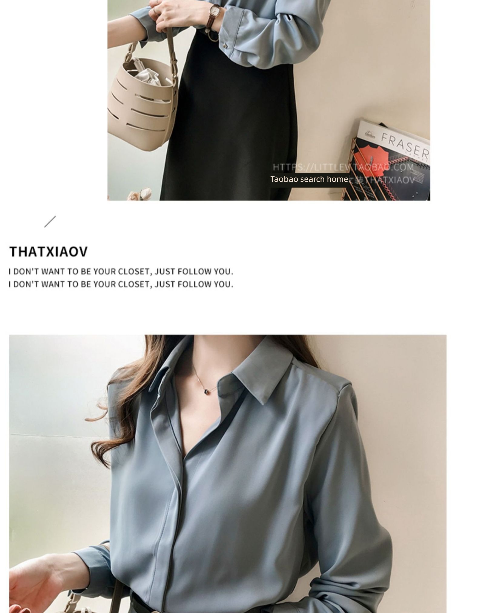 blue unique jacket easy Long sleeve Chiffon shirt