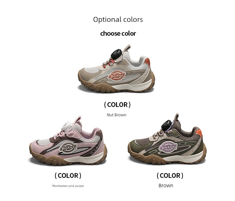 Dickies Kidsren's Outdoor Hiking Shoes New Autumn Breathable Kidsren's Shoes Knob Buckle Sports Shoes Versatile Casual Shoes — 7
