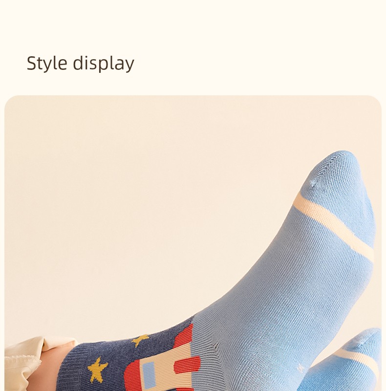 [100% Cotton] Children's Socks Autumn Boys' Pure Cotton High-Tube Socks Boys' Autumn and Winter Full Cotton Long-Tube Baby Socks — 24