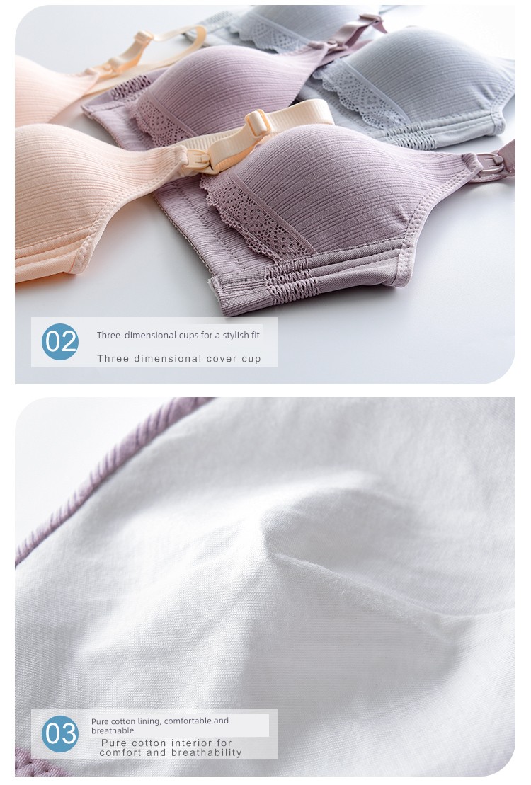 Maternity Bra Nursing Bra Push-Up Anti-Sagging Pregnancy Breastfeeding Pure Cotton Lift-Up Comfortable Bra Thin Style — 11