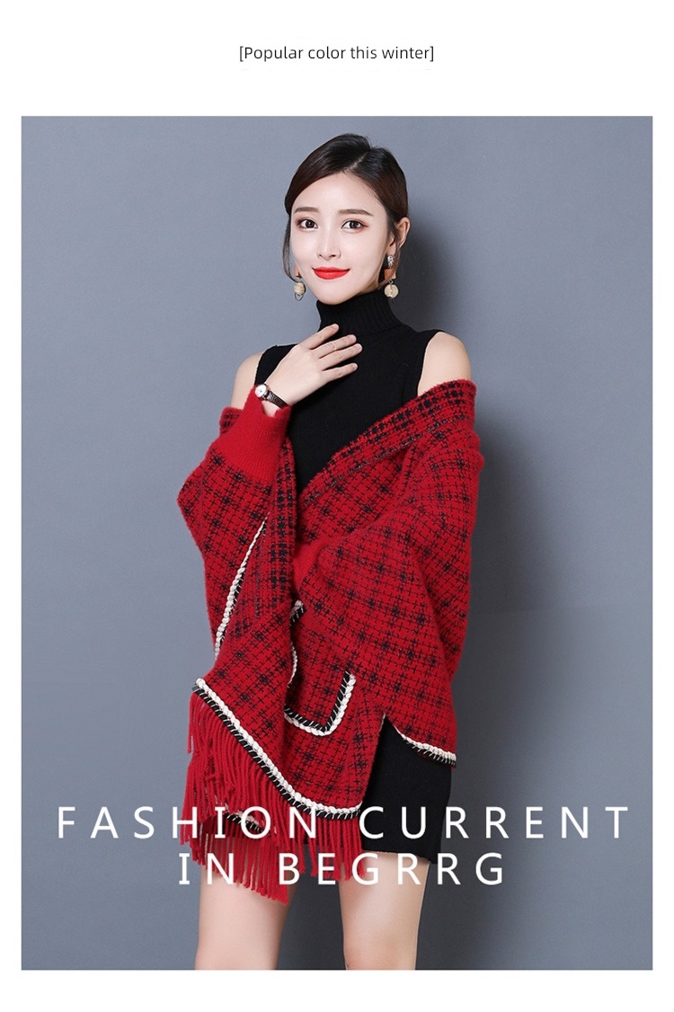 Autumn and winter Sleeved Cashmere scarf Little fragrance Shawl