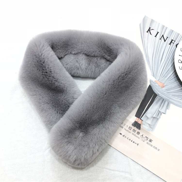 Korean version Suction buckle thickening rabbit 's hair leather and fur female winter scarf