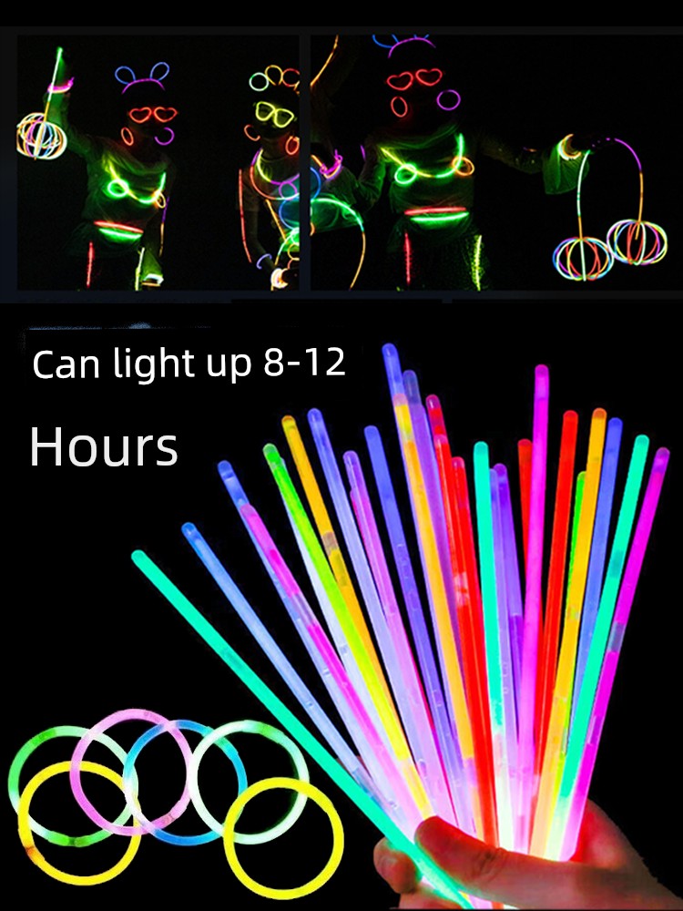 Glow Sticks for Children, Safe and Non-Toxic, Suitable for Kindergarten, Performance Props, Stick to Clothes, Dance Props, Luminous Glow Bracelets