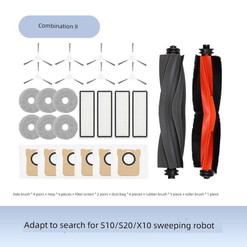 Applicable to Chasing S10/S20/X10 Sweeper Consumables Accessories Roll Side Brush Filter Cloth Dust Collection Bag Flat Replacement