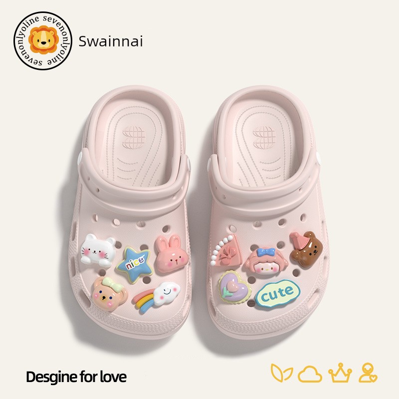 Cute girl Hole Shoes Summer Outwear Beach Lightweight Non Slip Children's Children Students kids Sandals