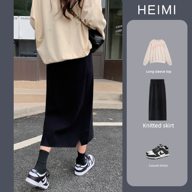 Spring, autumn and winter Medium and long term Cover the crotch knitting Half body skirt