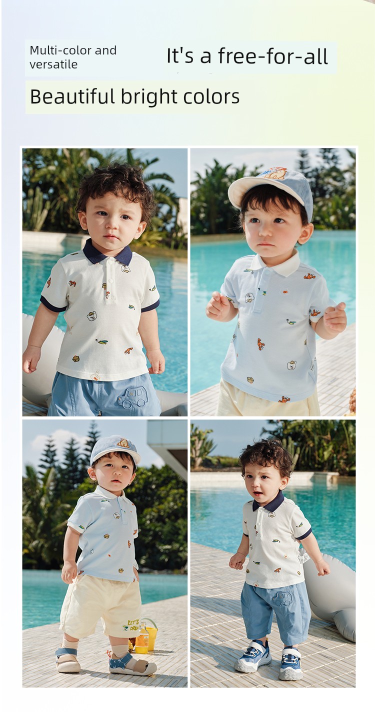 Balabala Kidsren's Clothing Baby Short-Sleeved T-Shirt Boys Infant Summer Clothing Kidsren's Tops 2026 New Style Cute and Trendy — 12
