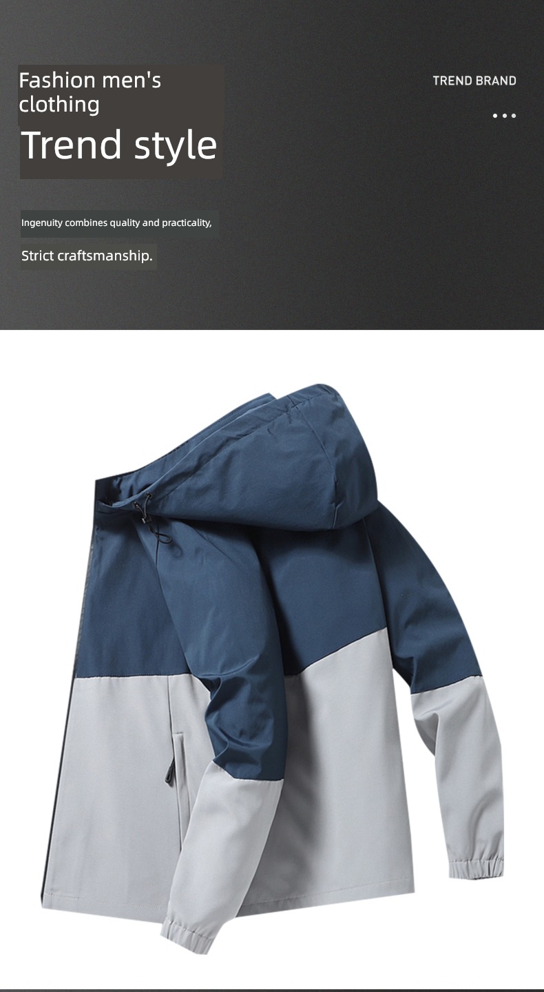 Spring and Autumn removable Hat easy man Jacket