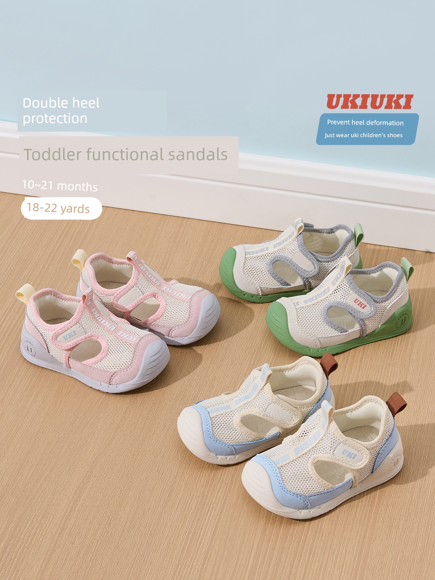 Ukiuki Baby Toddler Shoes, Wide-Fit Children's Shoes for Infants and Toddlers, Boys' and Girls' Sandals, Wide-Fit Barefoot Breathable Functional Shoes