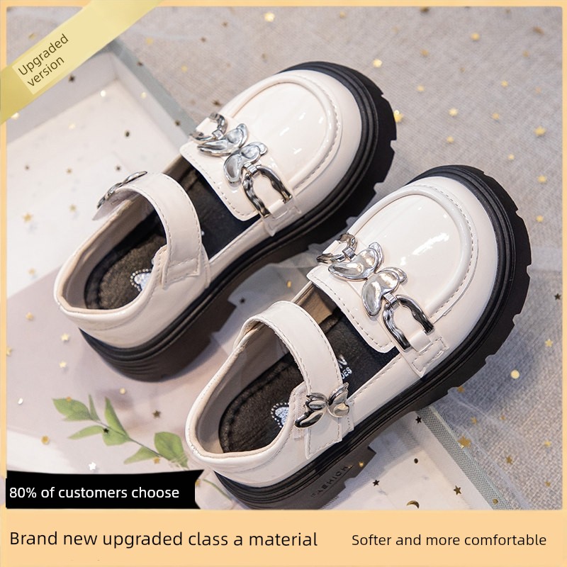 Black Leather Shoes for Girls, College Style, Height-Increasing, Versatile, British Style, Comfortable, Thick-Soled, Round-Toe, 2026 New Model — 4
