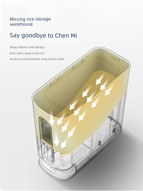 Mofei rice barrel household insect-proof moisture-proof storage tank metering rice cylinder rice box 12 kg storage box with lid storage box