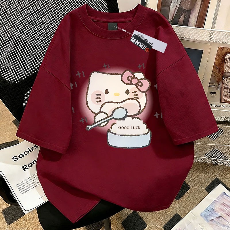 Girls' Pure Cotton Short-Sleeve T-Shirt, Summer 2026 New Style, Featuring Shark and Kitten Designs, Trendy and Versatile Half-Sleeve Top for Older Children — 31
