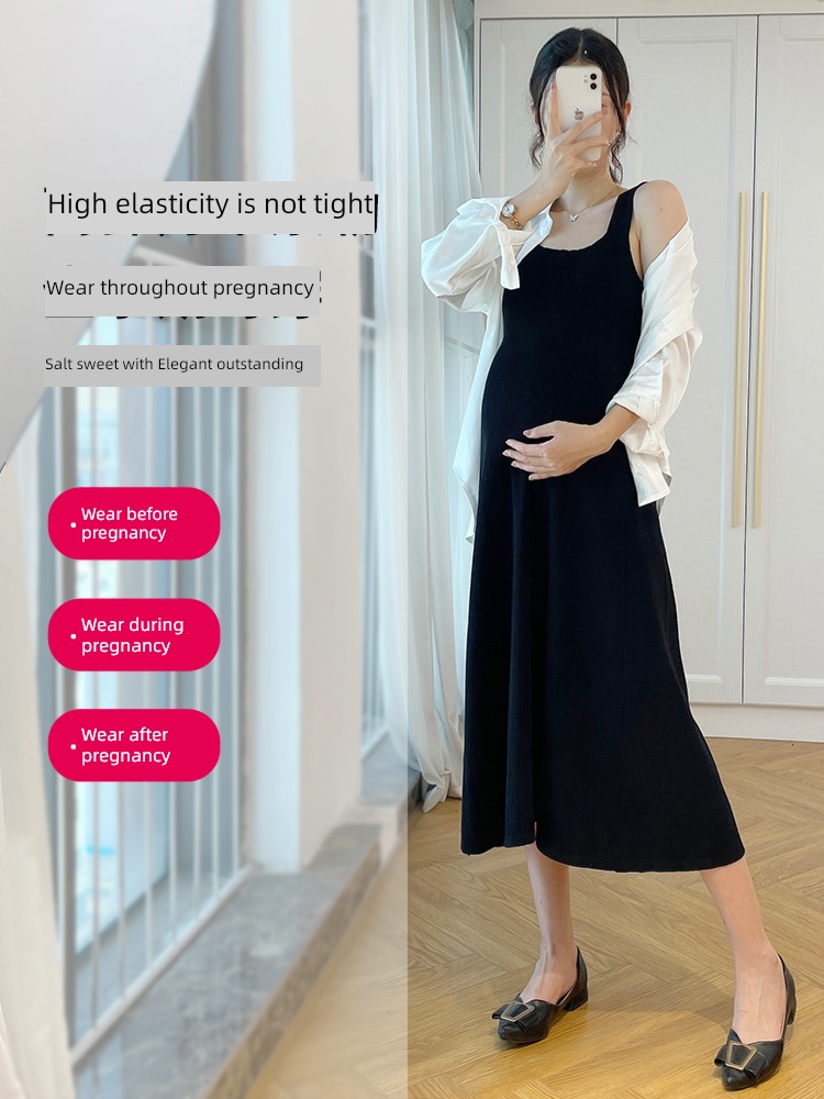 Show thin High waist A word have more cash than can be accounted for Over the knee Vest skirt pregnant woman