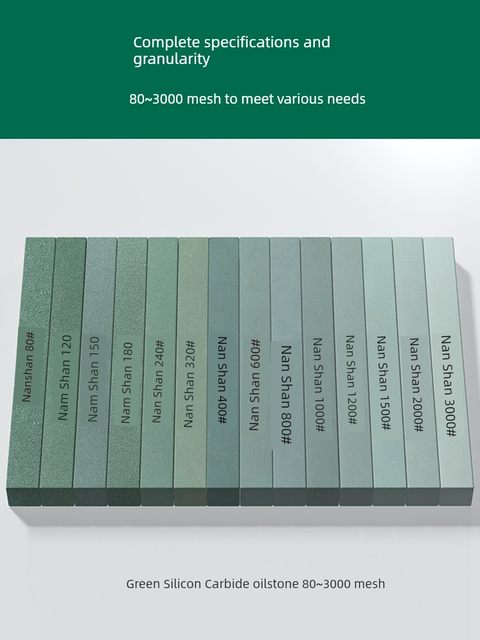 Nanshan Oil Stone 20*20*200mm Green Silicon Carbide Jade Whetstone Polished Fine Grinding Square Oil Stone Stick