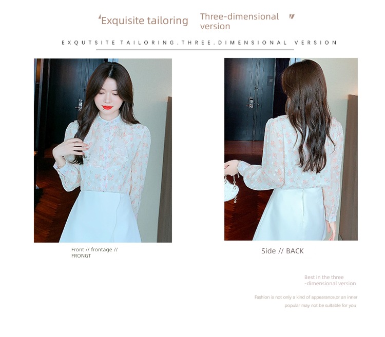 Long sleeve Women Foreign style Spring and Autumn Ruffles Small shirt