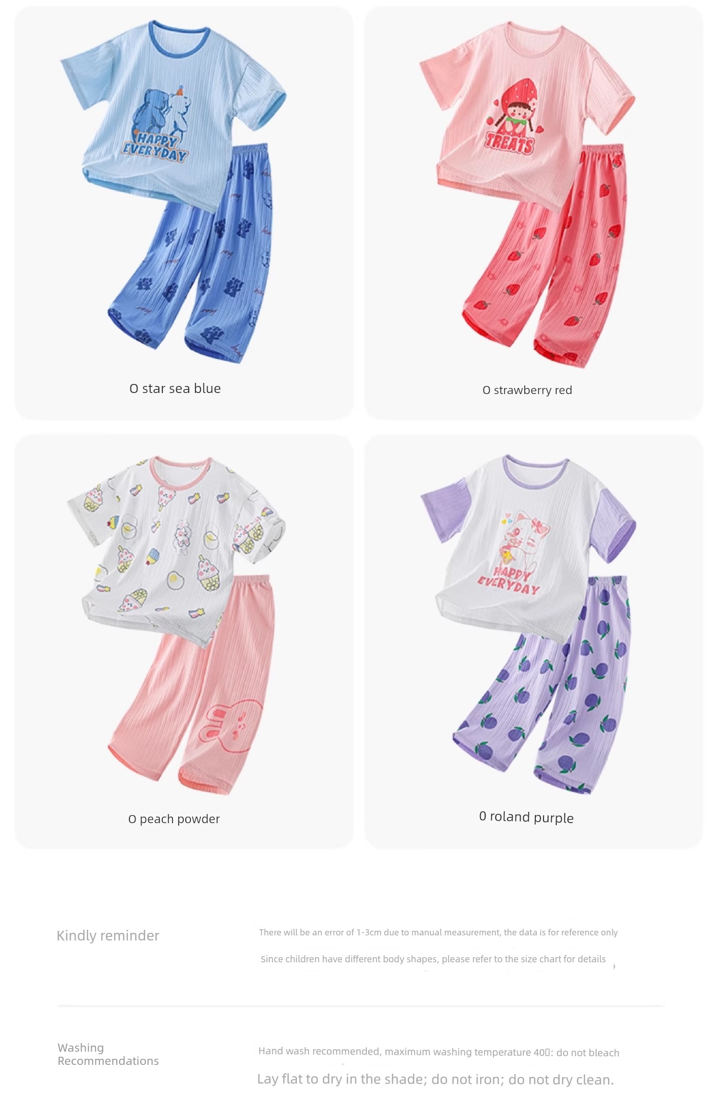 Dolaer Kidsren's Pajamas Summer Thin Pure Cotton Antibacterial Air-Conditioned Clothing for Boys and Girls Big Kidsren Boys Home Clothes Set — 21