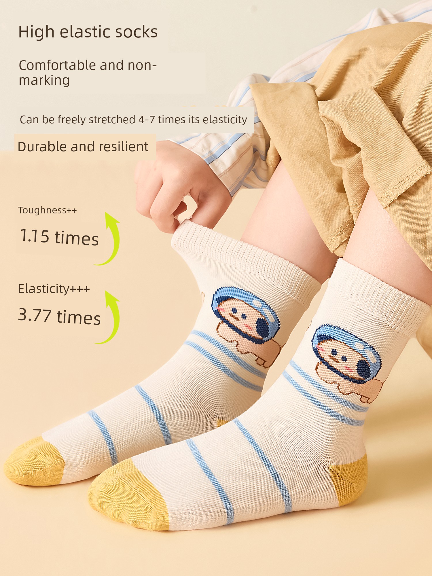 [100% Cotton] Children's Socks Autumn Boys' Pure Cotton High-Tube Socks Boys' Autumn and Winter Full Cotton Long-Tube Baby Socks — 3