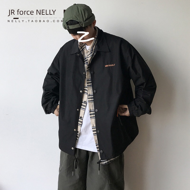 Chaopai ins Cardigan loose coat Lapel Coach jacket
