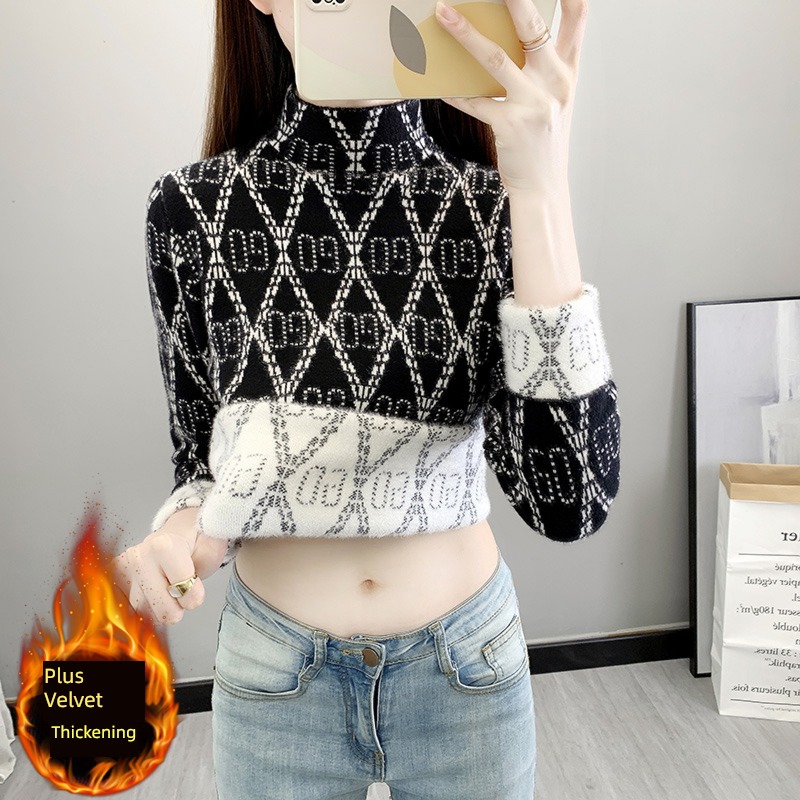 High collar one cardigan Hot money Self-cultivation Undershirt