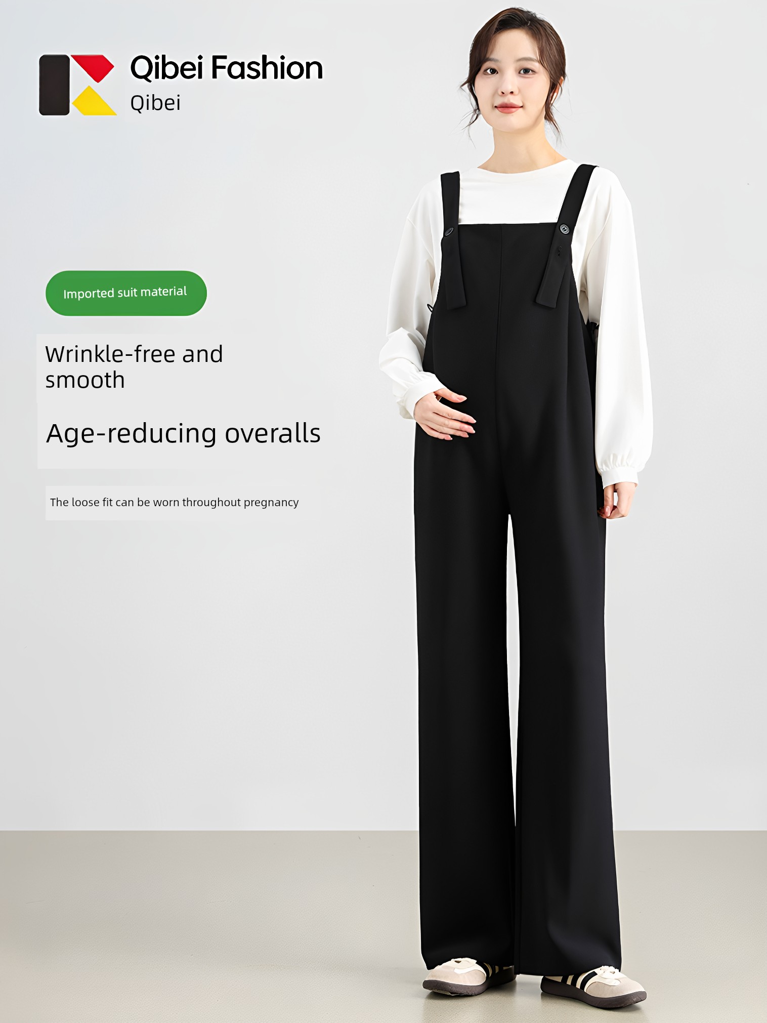 Qibei Maternity Overalls 2026 Autumn New Style for Petite and Plus Size, Loose Fit for Spring and Autumn
