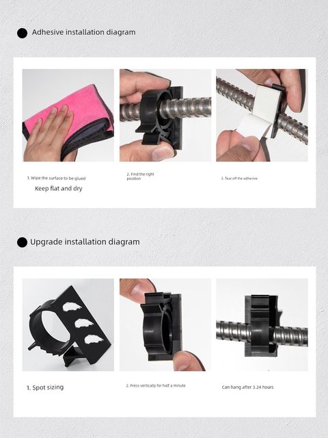 No hole-free gas pipe fixing snap tile on the wall 4-division water pipe fixer snap sticking PVC pipe clamp wire card