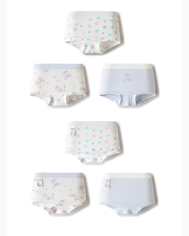 Balabala Girls' Cotton Boxer Briefs Children's Triangle Briefs Baby Boxer Briefs Class a Skin-Friendly Antibacterial Breathable Three-Pack — 31