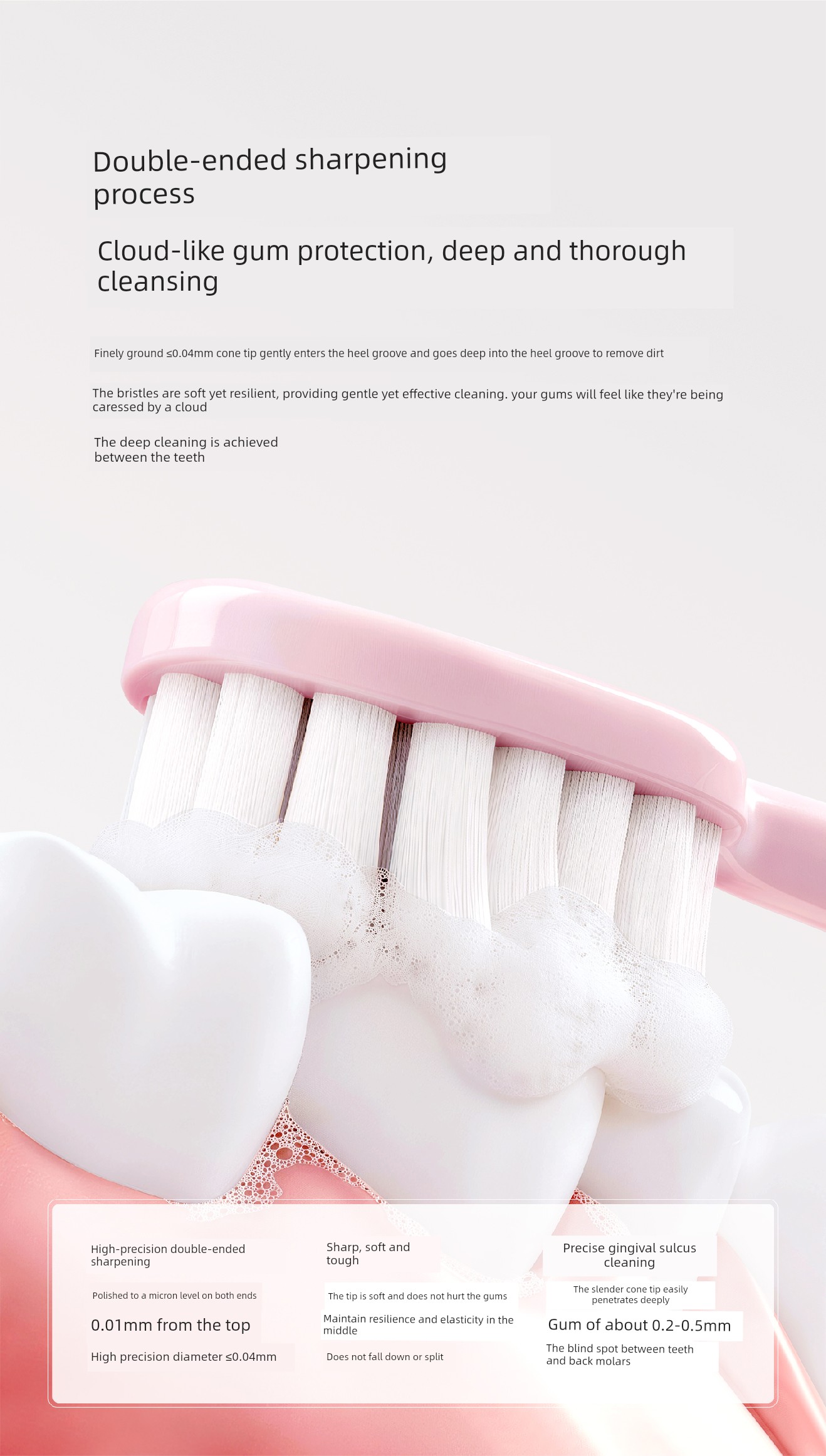 Inghen Cloud Soft Antibacterial Gum-Protecting Soft Bristle Toothbrush with Ultra-Fine Bristles, Wide Head, Anti-Slip Design, Specially Designed for — 3