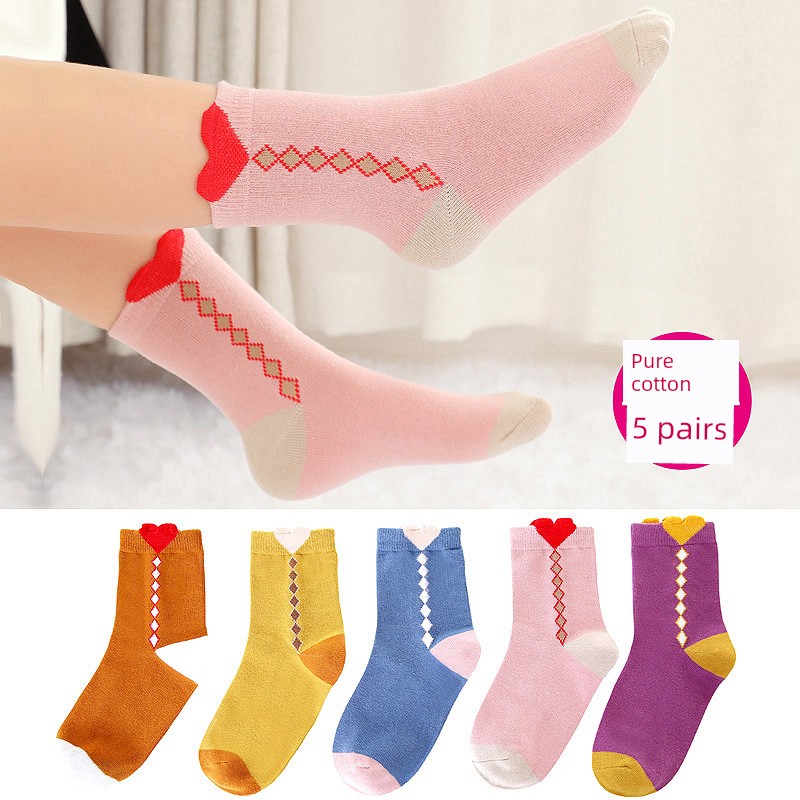Pure Cotton Spring and Autumn Girl Deodorizing Filter Children's Socks — 5