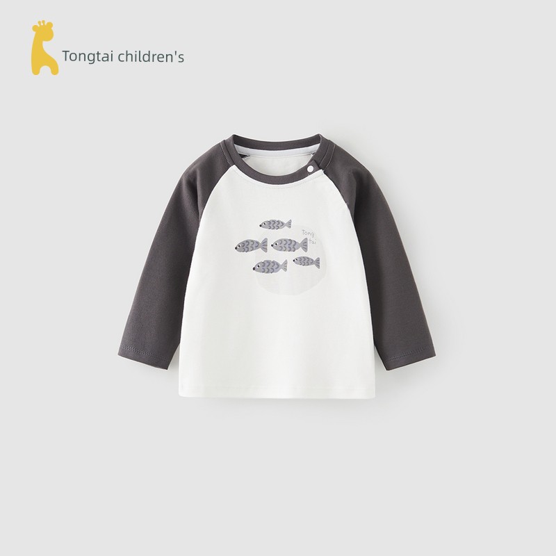 Tongtai Baby T-Shirt Spring & Fall Pure Cotton Kidsren's Casual Outing Long-Sleeved Tops for Boys and Girls New Style — 5