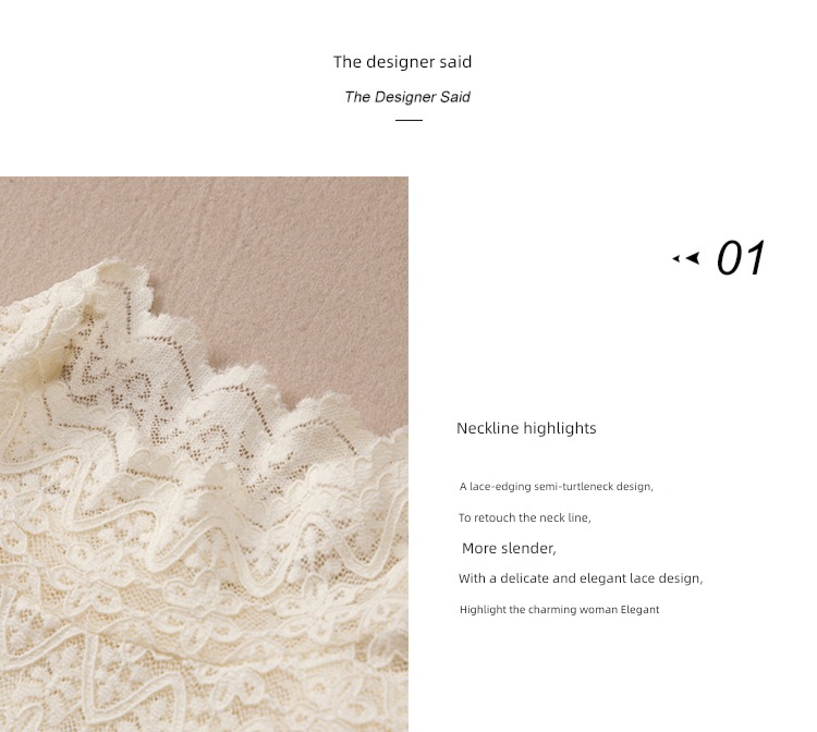 Cypress house fashion grace Half high collar Straight cylinder Lace