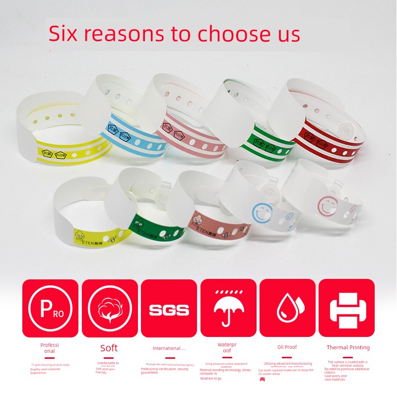 Disposable Printed Patient Information Hospital Escort Thermal Wristband Newborn Baby Wristband Classification Identification Wristband