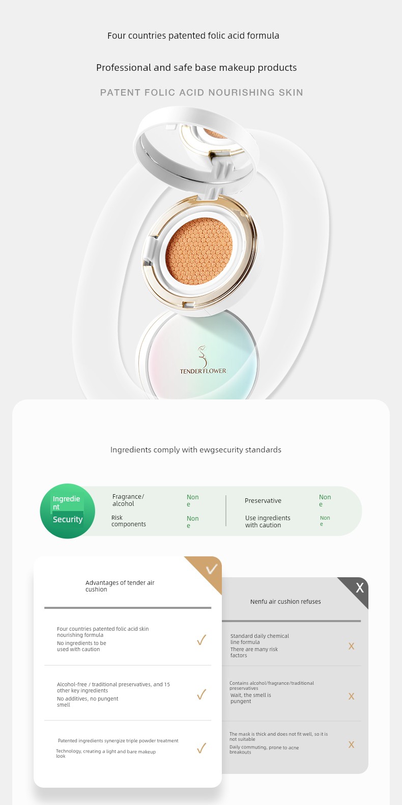 German Nenfu Folic Acid Air Cushion Bb Cream Concealer Isolation Foundation Liquid Special Skincare Product for Women Preparing for Pregnancy Cosmetics — 25