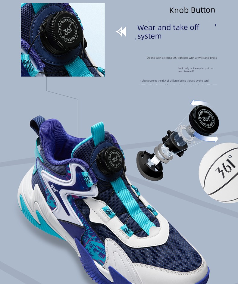 Brave Warrior | 361 Degrees Kidsren's Shoes, Kidsren's Basketball Shoes, Boys' Sports Shoes, Youth Autum New Leather Boys' Shoes — 11