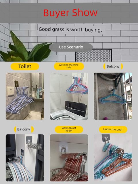 Clothes rack storage rack artifact without punching wall-mounted foldable clothes rack clothespins stainless steel simple storage rack