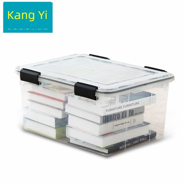 Kangyi medium sorting box transparent seal storage box plastic moisture-proof storage box book and clothing storage box starts school