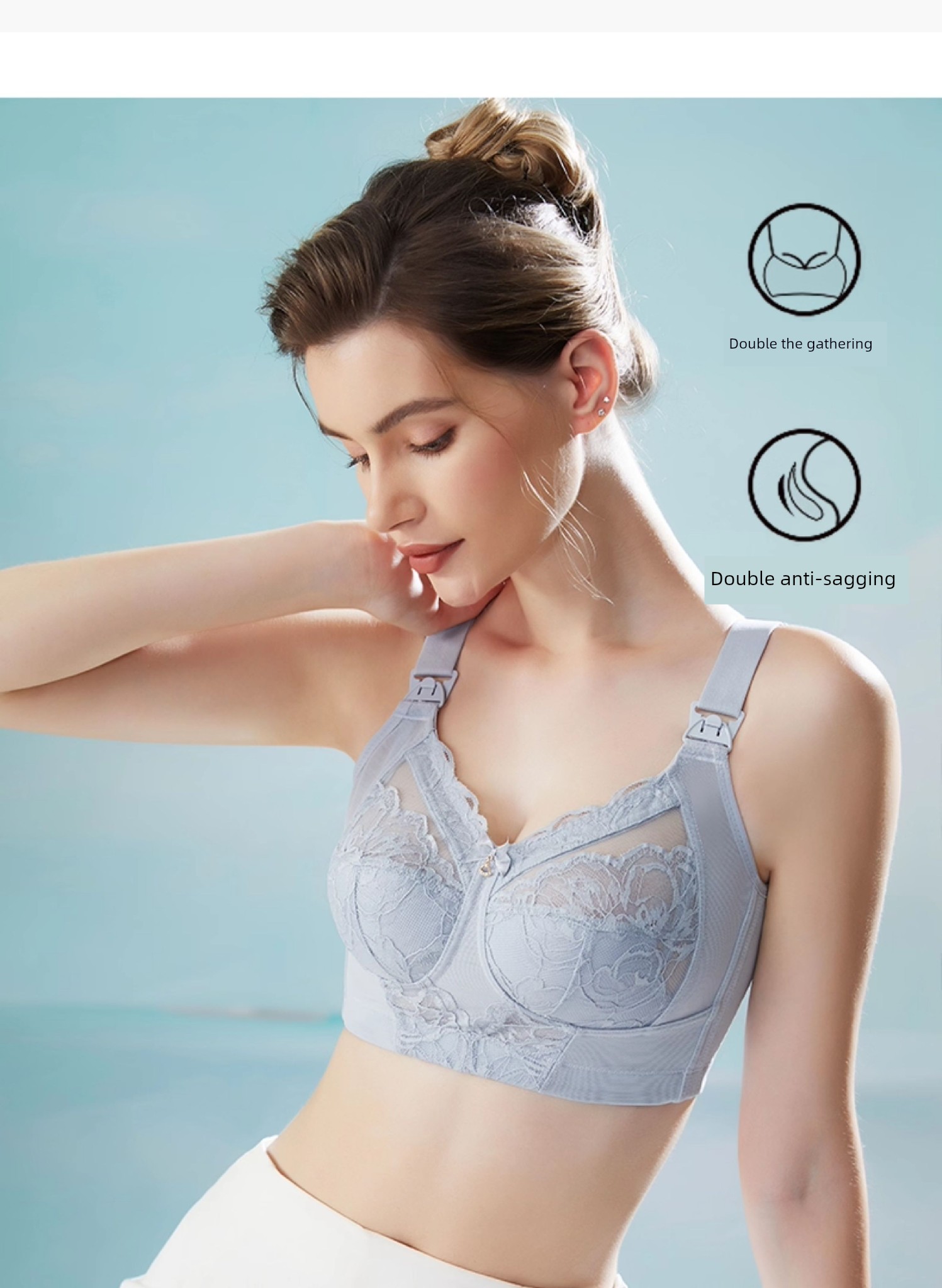Plus-Size Nursing Bra, Ultra-Thin Full-Cup, Minimizer Maternity Bra, Anti-Sagging for Large Breasts, Postpartum Breastfeeding Bra — 4