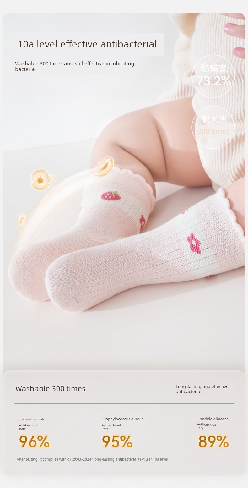 Baby Socks Infant Spring and Autumn Pure Cotton Class a Girls' Autumn and Winter One-Year-Old Cotton Socks Children's Non-Binding Mid-Tube Socks Autumn — 10
