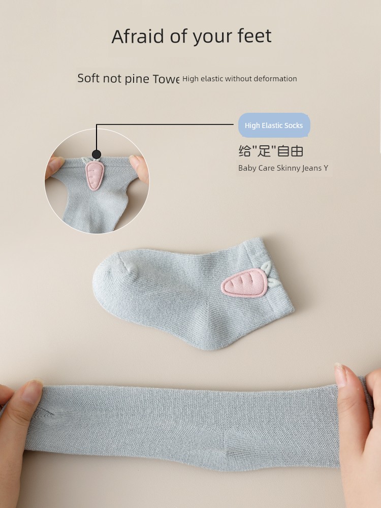 Spring & Fall Thin Pure Cotton Boneless Newborn Baby Socks — 5