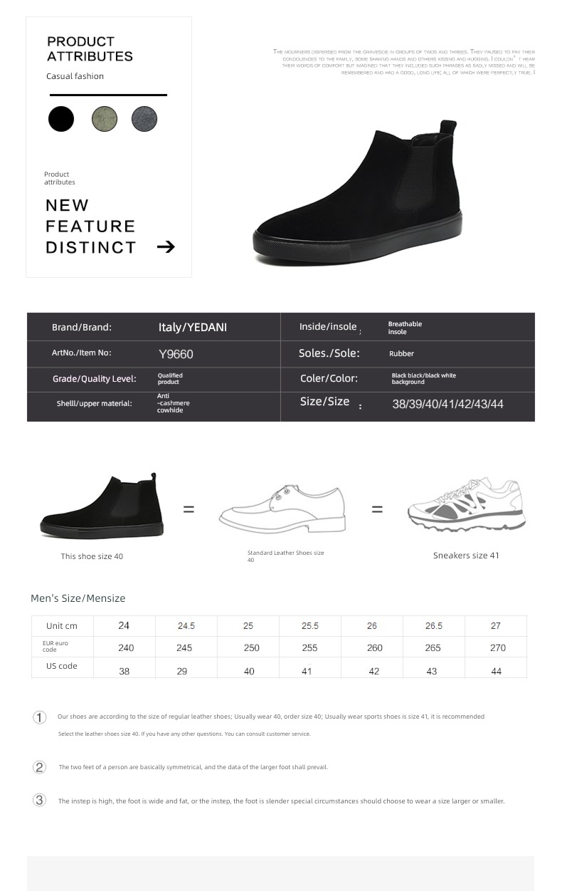 Black Warrior Autumn and winter Plush cotton-padded shoes suede  Martin boots