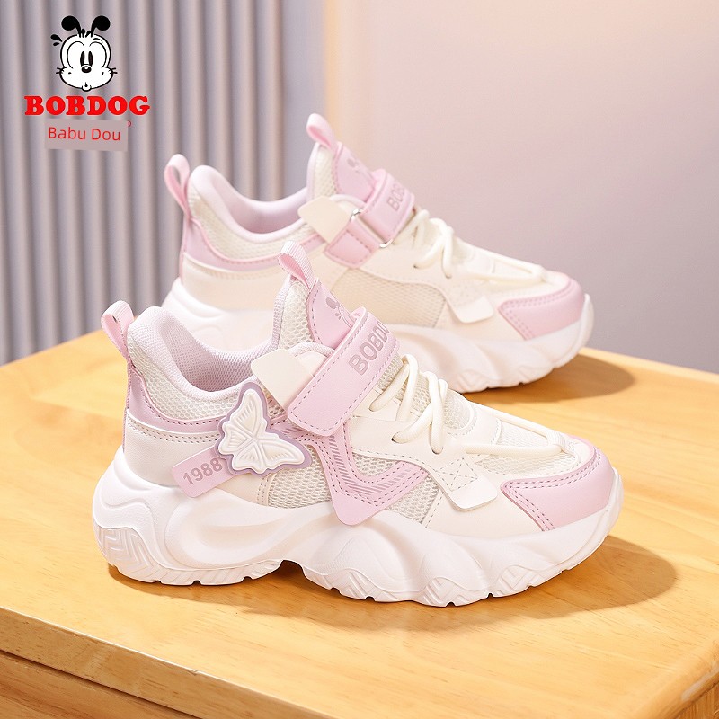 Babudou Kidsren's Shoes, Girls' Sports Shoes, 2026 Spring & Fall New Shoes, Mesh Breathable Kidsren's Shoes, Medium and Large Kidsren's Running Shoes